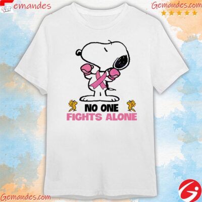 Snoopy Breast Cancer Awareness Shirt Snoopy No One Fights Alone