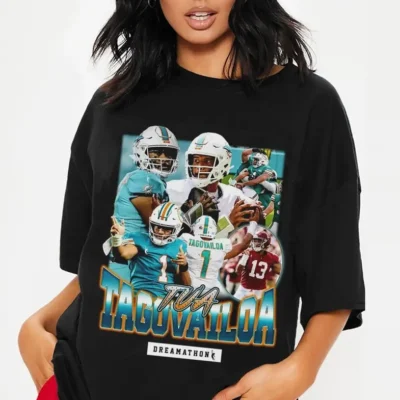 #1 Tua Tagovailoa Miami Dolphins Football Tua Tagovailoa T-Shirt Vintage