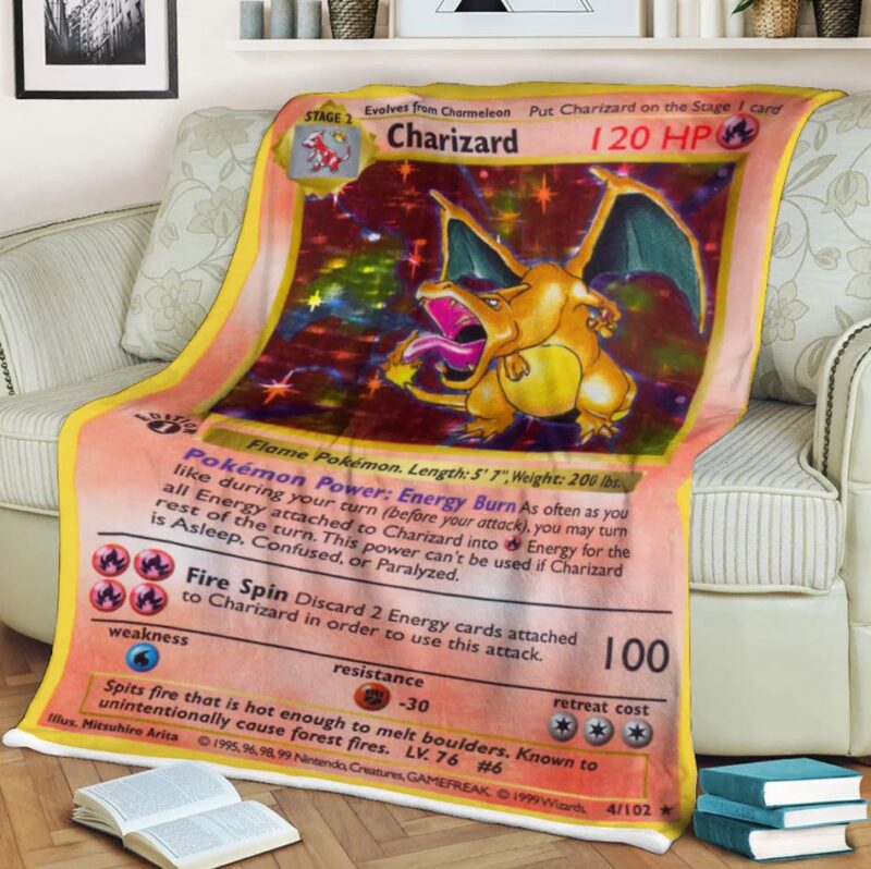 Pokemon Blanket Charizard Pokemon Card Blanket