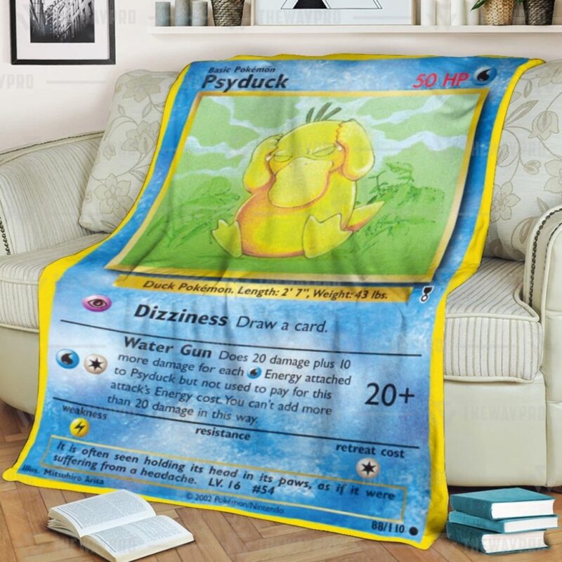 Pokemon Blanket Psyduck Pokemon Card Blanket
