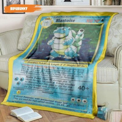 Pokemon Blastoise Pokemon Card Blanket