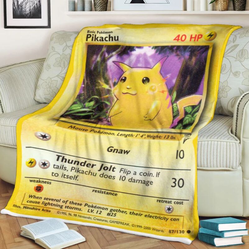 Pokemon Pikachu Pokemon Card Blanket