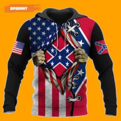 The Confederate Battle Flag 3d All Over Printed Clothes Rebel Flag Hoodies