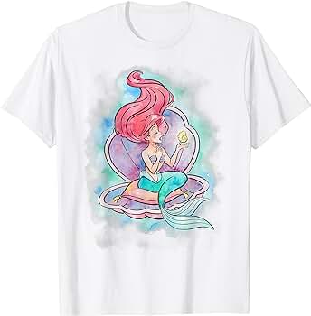 The Little Mermaid T-Shirt Disney Little Mermaid Ariel In Shell Watercolor