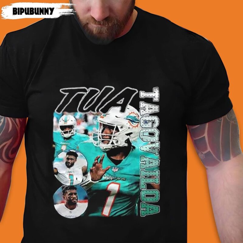 Vintage Tua Tagovailoa T-Shirt Player Dolphins Football Gift Fans