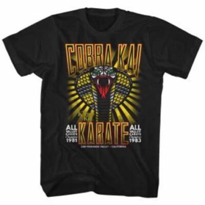 Cobra Kai T-shirt Official Karate Kid Cobra Kai Tattoo Logo Snake Fighter
