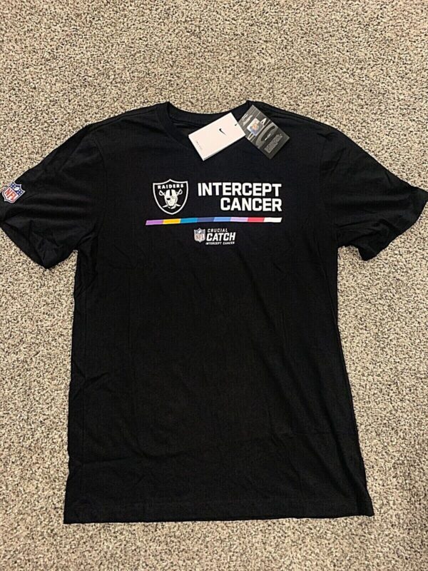Las Vegas Raiders T Shirt Intercept Cancer 2022 NFL Crucial Catch Performance