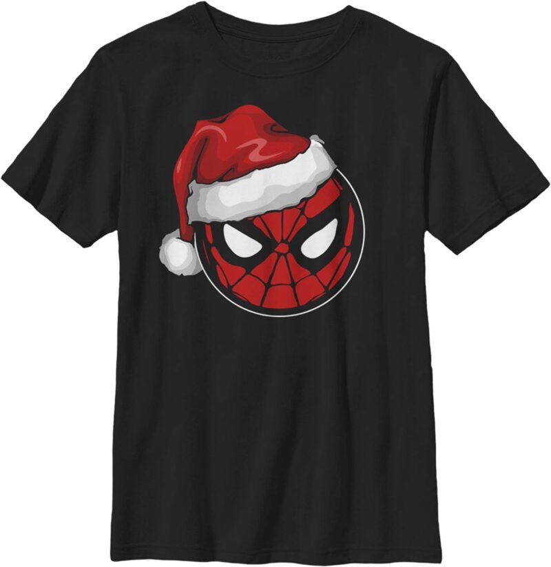 Marvel Christmas Spider Man Santa Hat Spiderman Christmas T-Shirt