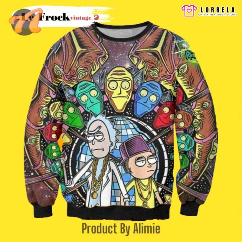 Rik And Mozty Infinity Stones Rick And Morty Ugly Christmas Sweater- Best Christmas Gifts 2023