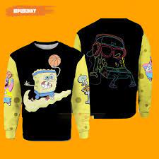 Spongebob Ugly Christmas Sweater Spongebob Shirt Black Yellow- Best Christmas Gifts 2023