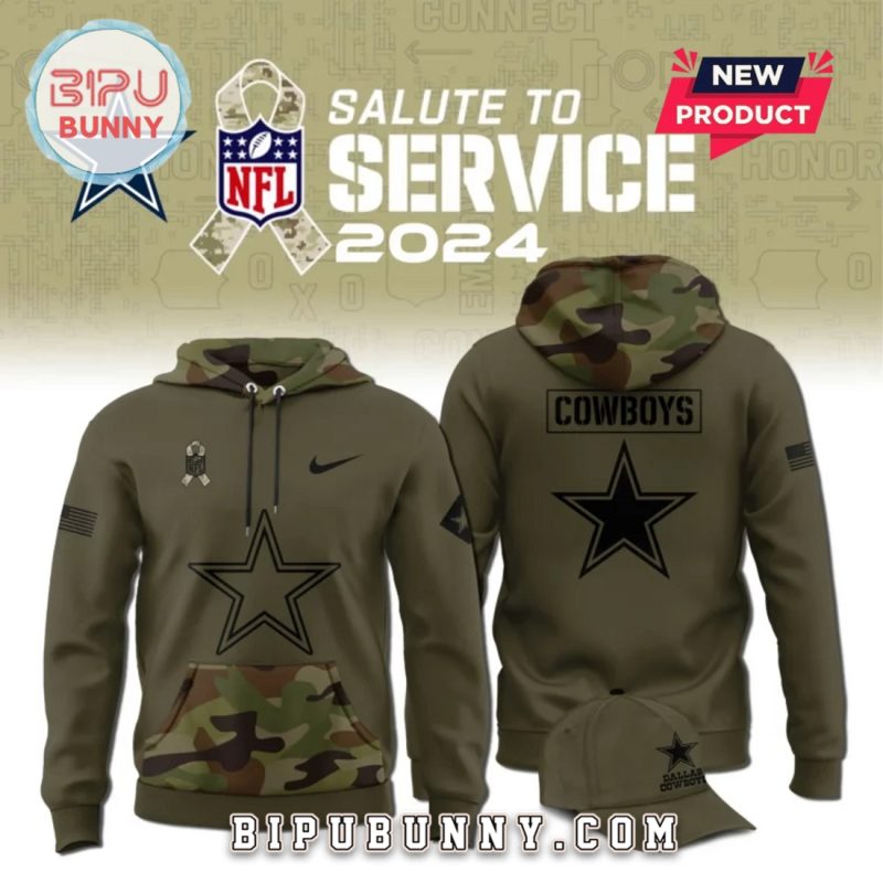 Dallas Cowboys Nike Camo 2024 Salute To Service Hoodie Set