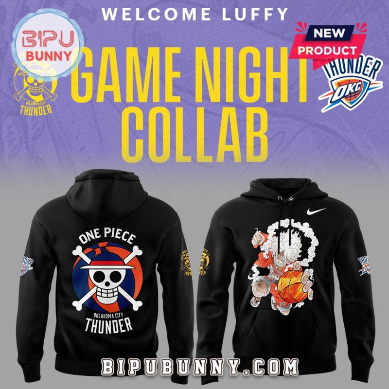 OnePiece Luffy Oklahoma City Thunder Game Night Hoodie Set