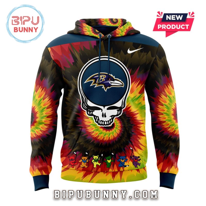 Baltimore Ravens Grateful Dead Night Nike Hoodie Set