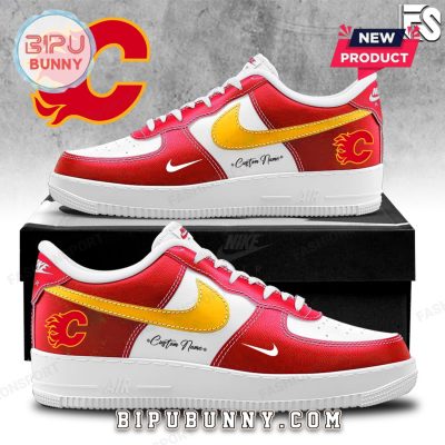 Calgary Flames NHL Hockey Nike Air Force 1