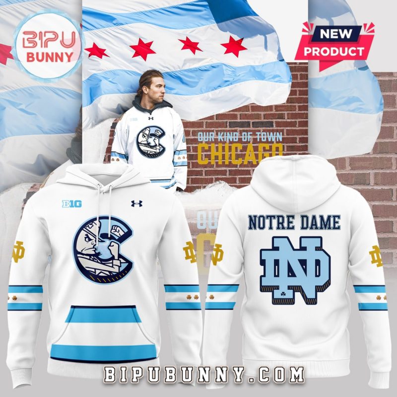 Chicago Cubs x Notre Dame Hockey White Hoodie