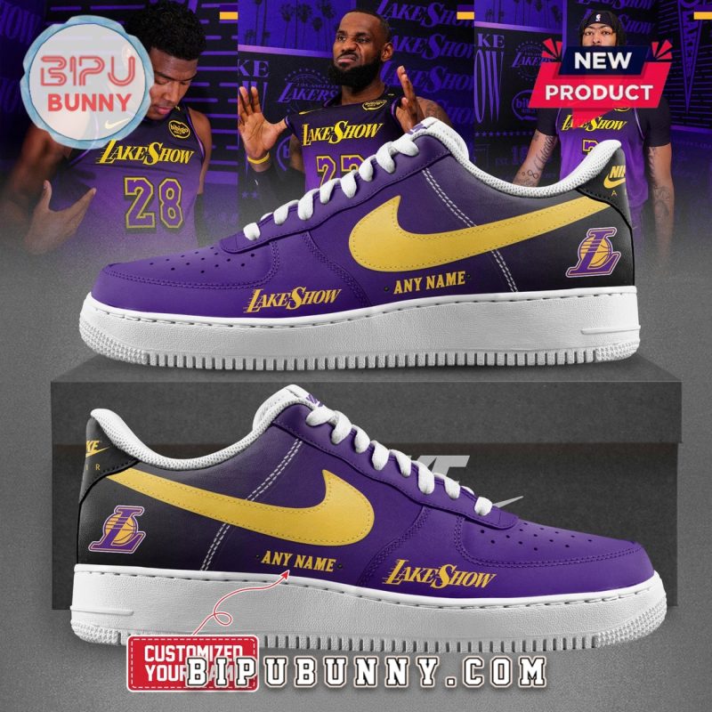 Custom Angeles Lakers Nike New Air Force 1 Sneakers