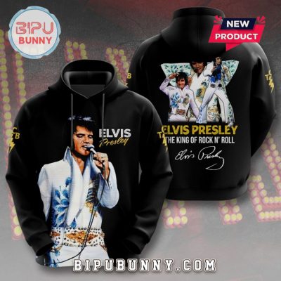 Elvis Presley – King Of N’ Rock Signatures Black Hoodie