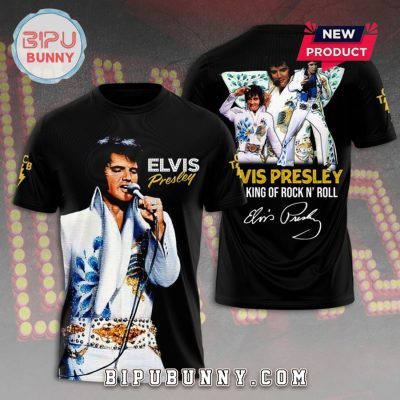 Elvis Presley – King Of N’ Rock Signatures Black Hoodie