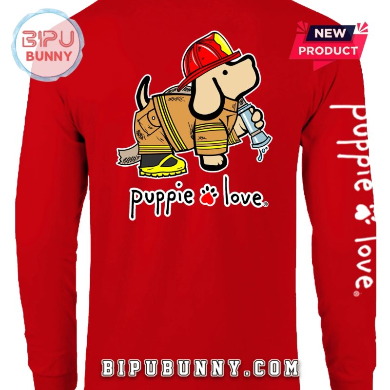 Firefighter Pups Puppy Dog Red Shirt