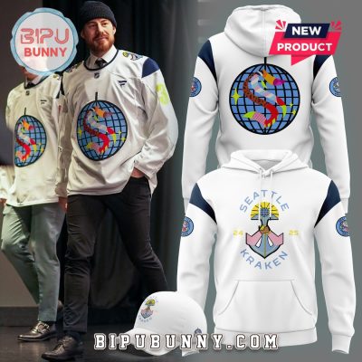 Limited Seattle Kraken x 2025 Pride Night White Hoodie