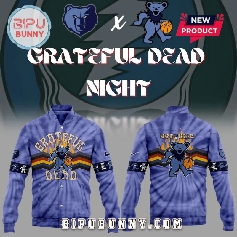 Memphis Grizzlies Grateful Dead Night Baseball Jacket