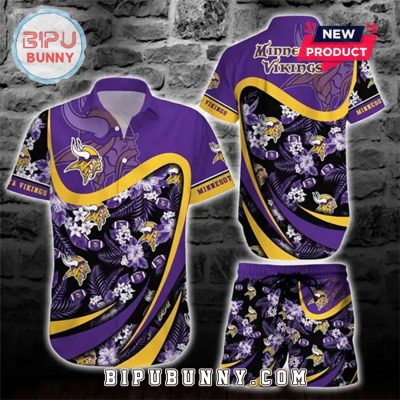 Minnesota Vikings Night Bloom Hawaiian Shirt