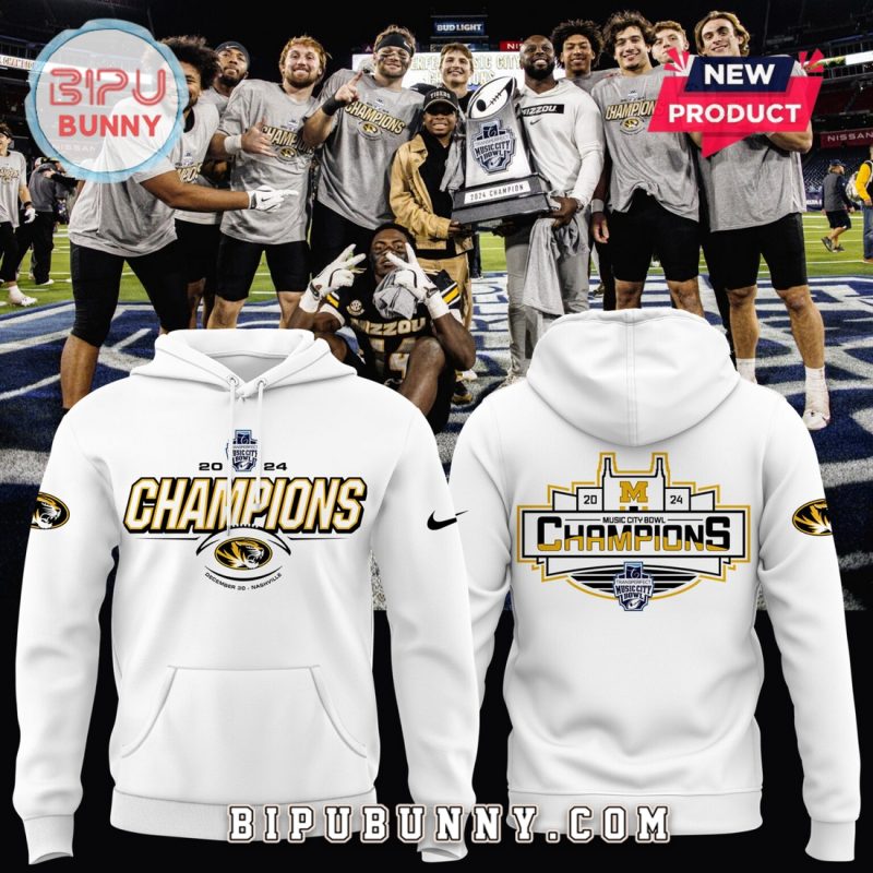 Missouri Tigers Transperfect Music City Bowl White Hoodie