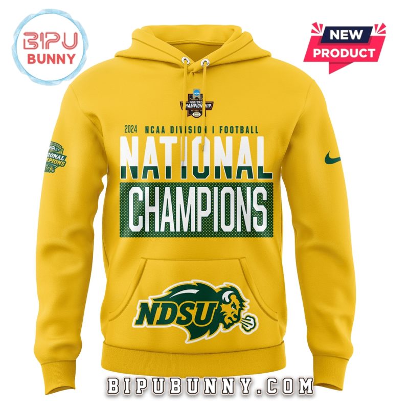 NDSU Football 10 Time Championship Yellow Hoodie Set