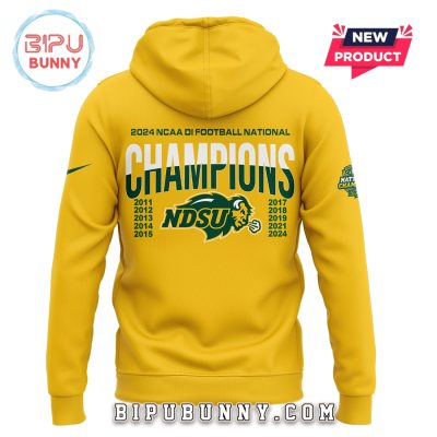 NDSU Football 10 Time Championship Yellow Hoodie Set