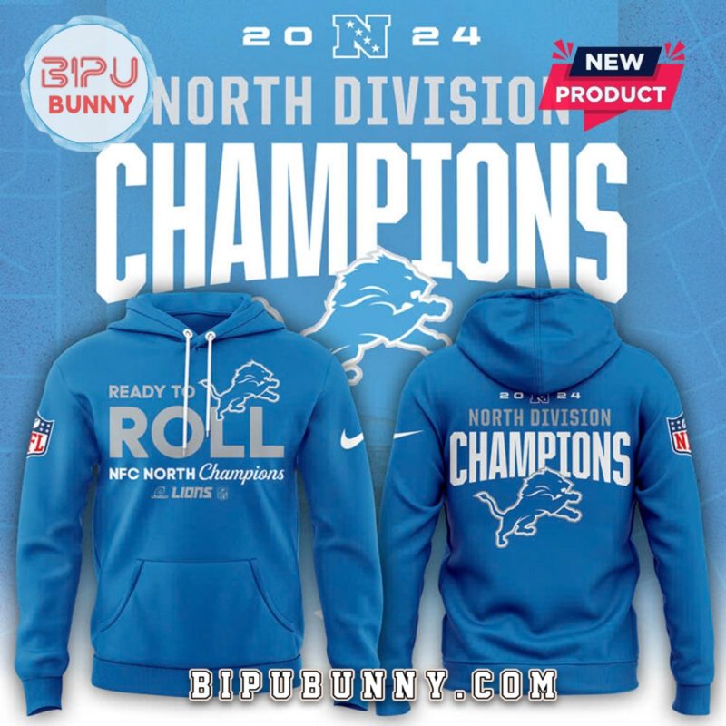 New Detroit Lions NFC North Champions Blue Hoodie