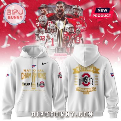 Ohio State Buckeyes Playoff 2024 Champions White Hoodie