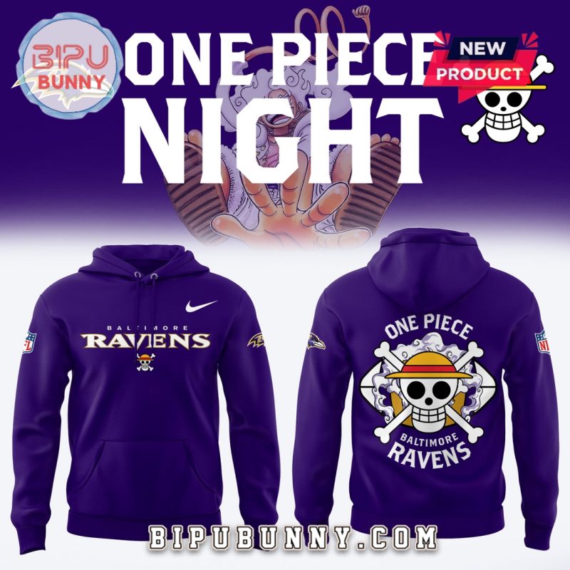 One Piece x Baltimore Ravens 2024 Nike Hoodie