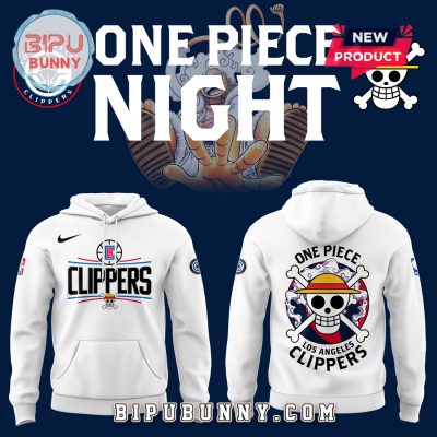 One Piece x LA Clippers Limited 2025 White Hoodie