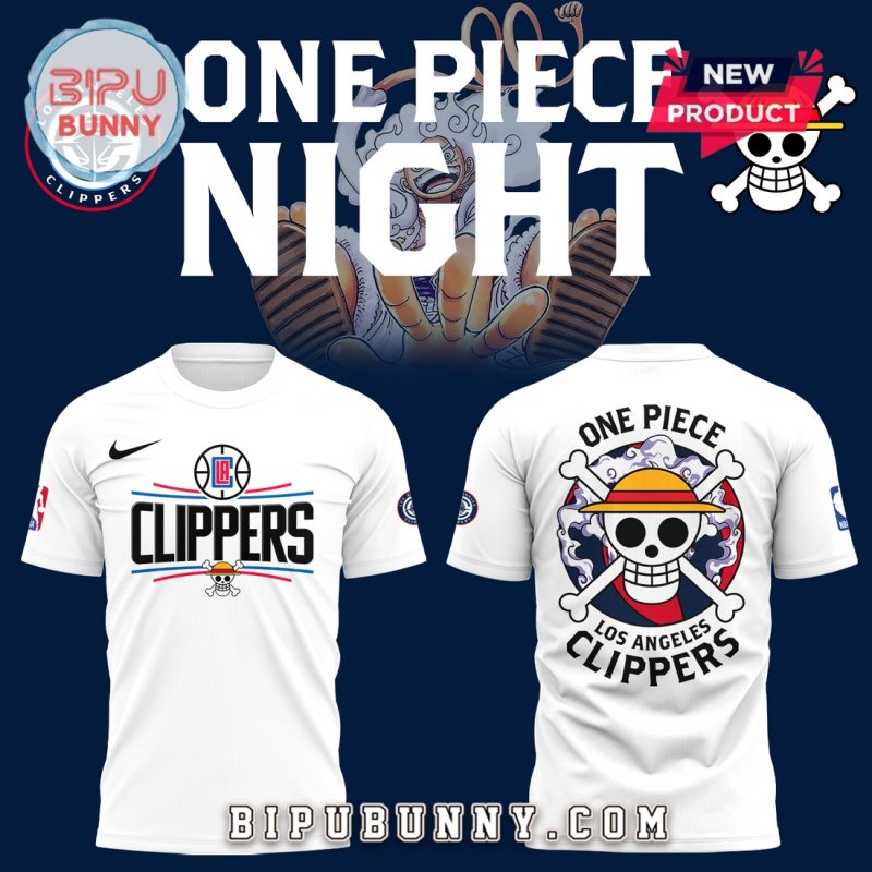 One Piece x LA Clippers Limited 2025 White Hoodie