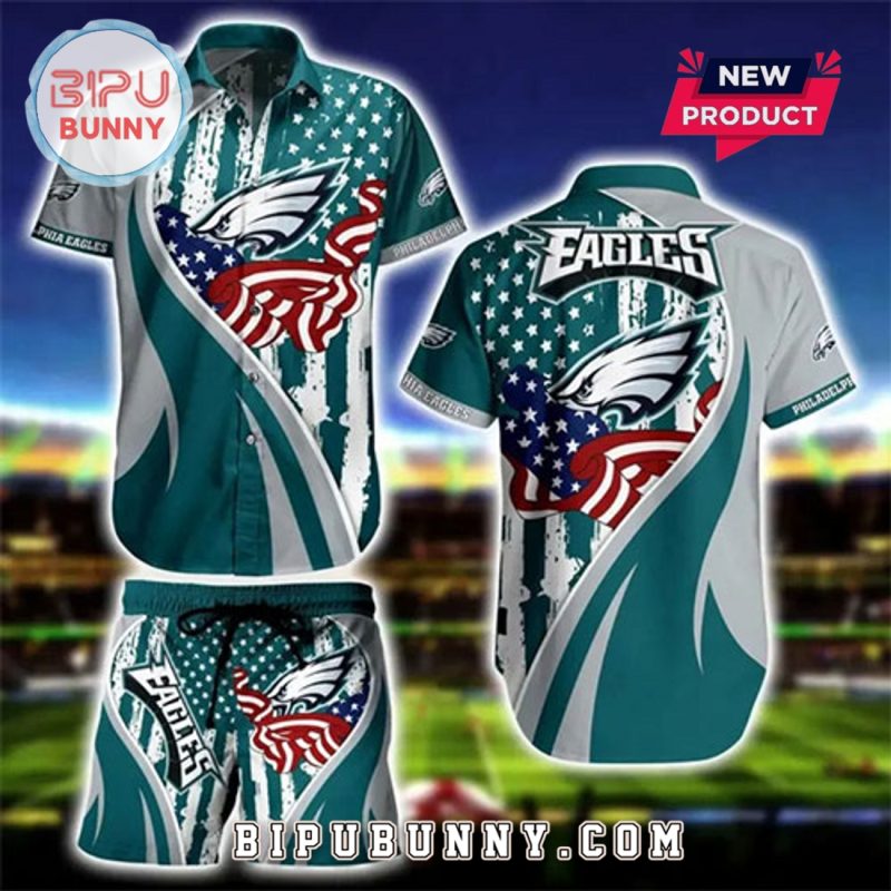 Philadelphia Eagles Stars and Stripes Pride Hawaiian Shirt