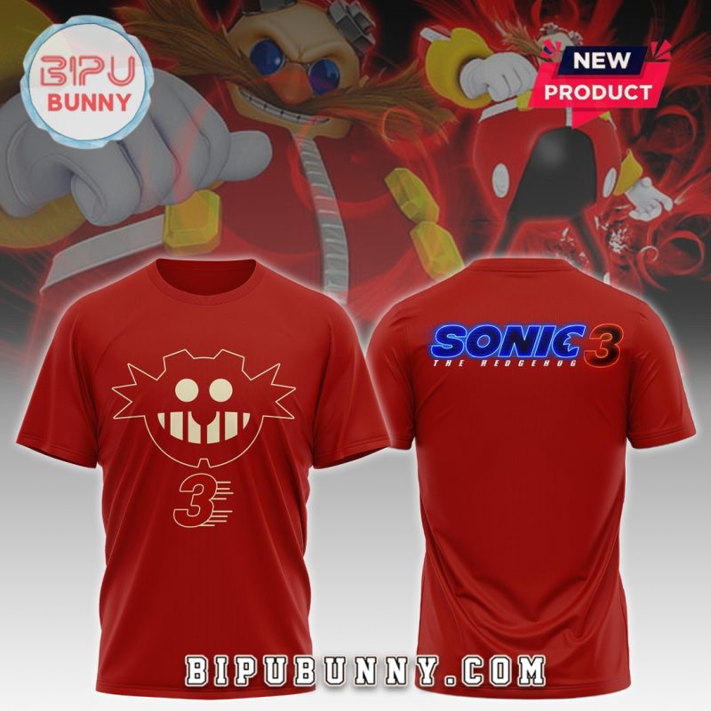 The Sonic Movie 3 Sonic Logo Red Shirt