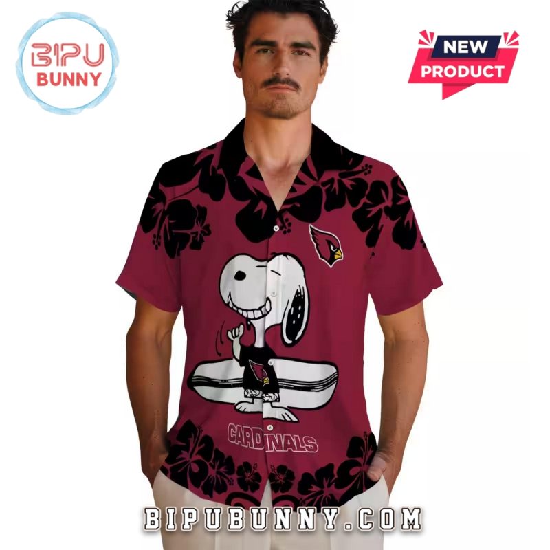 Arizona Cardinals Snoopy Surf Hawaiian Shirt