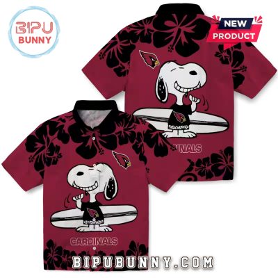 Arizona Cardinals Snoopy Surf Hawaiian Shirt