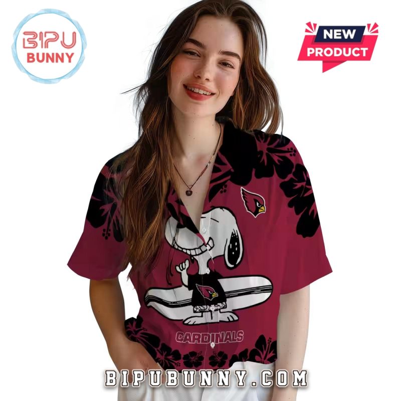 Arizona Cardinals Snoopy Surf Hawaiian Shirt