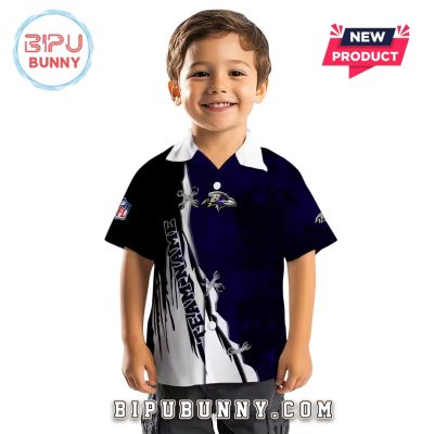 Baltimore Ravens Custom Edgy Streaks Purple Hawaiian Shirt