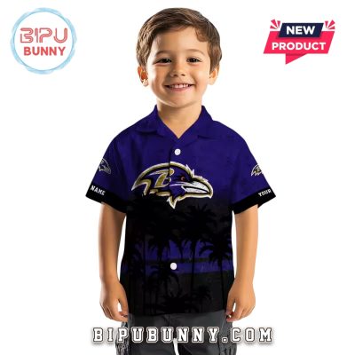 Baltimore Ravens Custom Sunset Pattern Purple Hawaiian Shirt