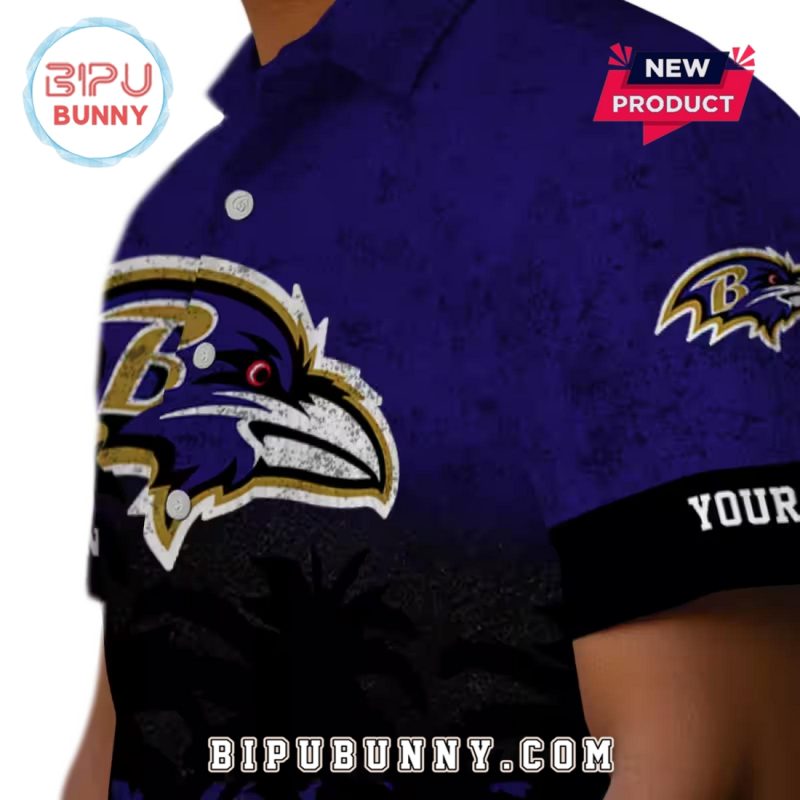 Baltimore Ravens Custom Sunset Pattern Purple Hawaiian Shirt