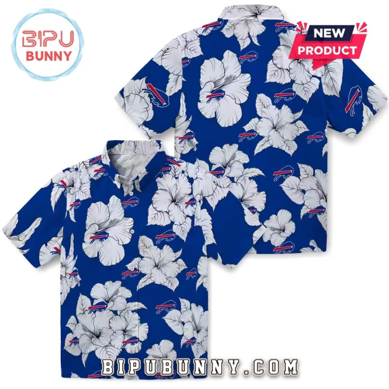 Buffalo Bills Hibiscus Blooms Hawaiian Shirt