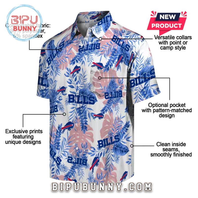 Buffalo Bills Tropical Leaves Hawaiian Shirt