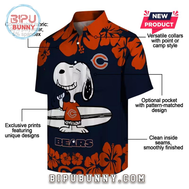 Chicago Bears Snoopy Surf Hawaiian Shirt