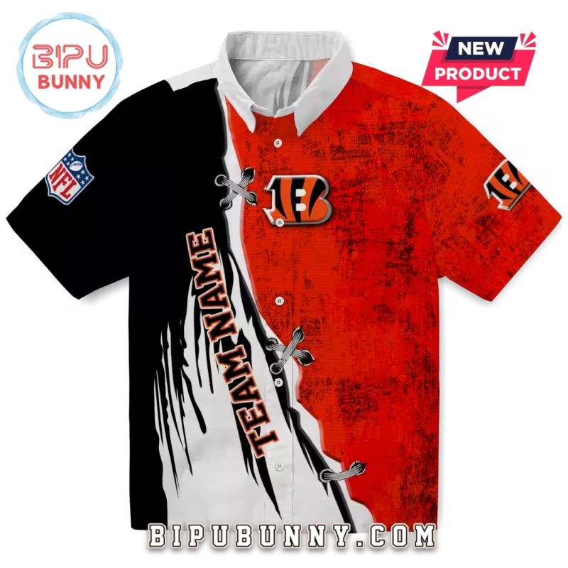 Cincinnati Bengals Edgy Streaks Custom Hawaiian Shirt