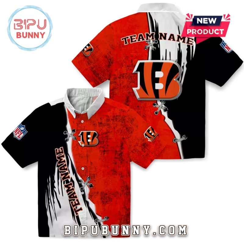 Cincinnati Bengals Edgy Streaks Custom Hawaiian Shirt