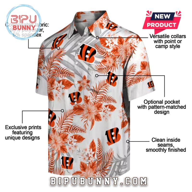 Cincinnati Bengals Hibiscus Palm Leaves Hawaiian Shirt