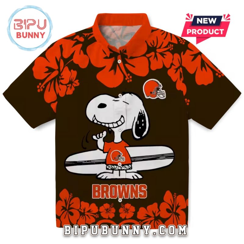 Cleveland Browns Snoopy Surf Hawaiian Shirt