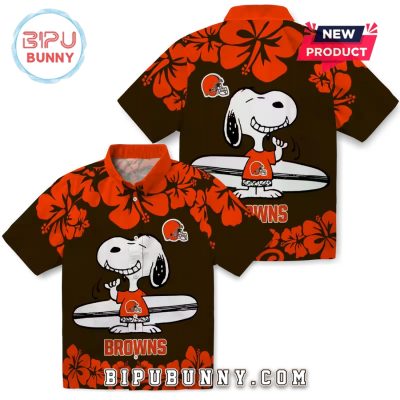 Cleveland Browns Snoopy Surf Hawaiian Shirt